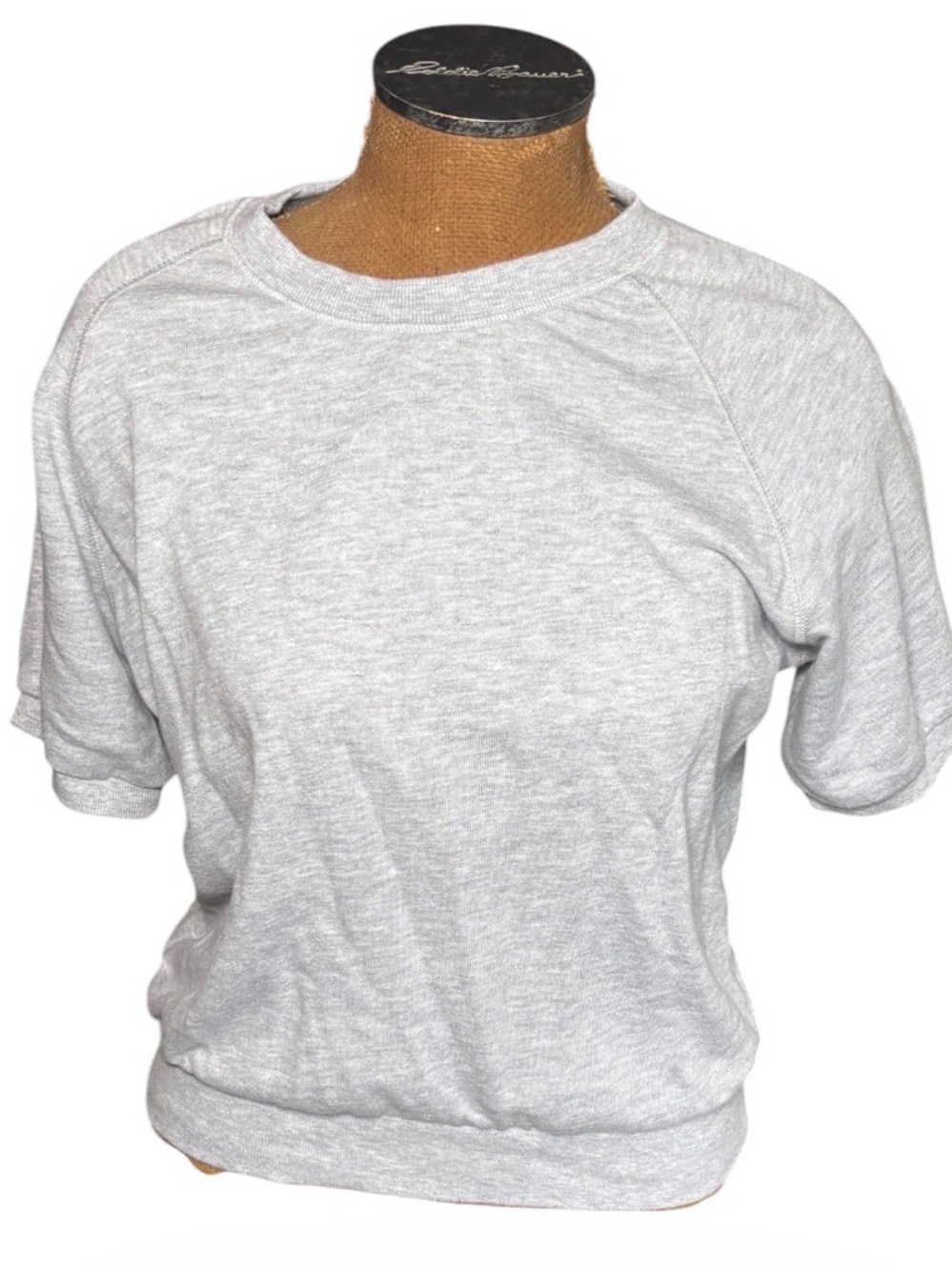 Double Zero Light Gray Short-Sleeve Crewneck Sweatshirt Size L